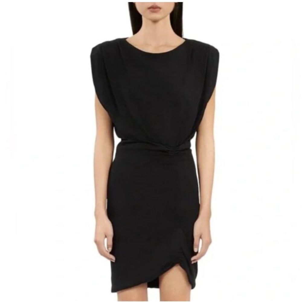 The Kooples Elegant Black Ruched Dress